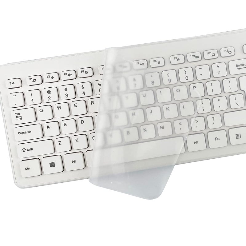 MUBUY-GOL 2 Pack Universal Keyboard Cover Skin Design for Standard Size PC Computer Desktop Keyboards (Size: 17.52" x 5.51") Clear Waterproof Anti-Dust Silicone-Clear - Image 5